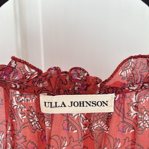 Ulla Johnson Ruby Red Ollie Dress Size 4 Valentines Day Silk Floral Mini Dress - Picture 15 of 17